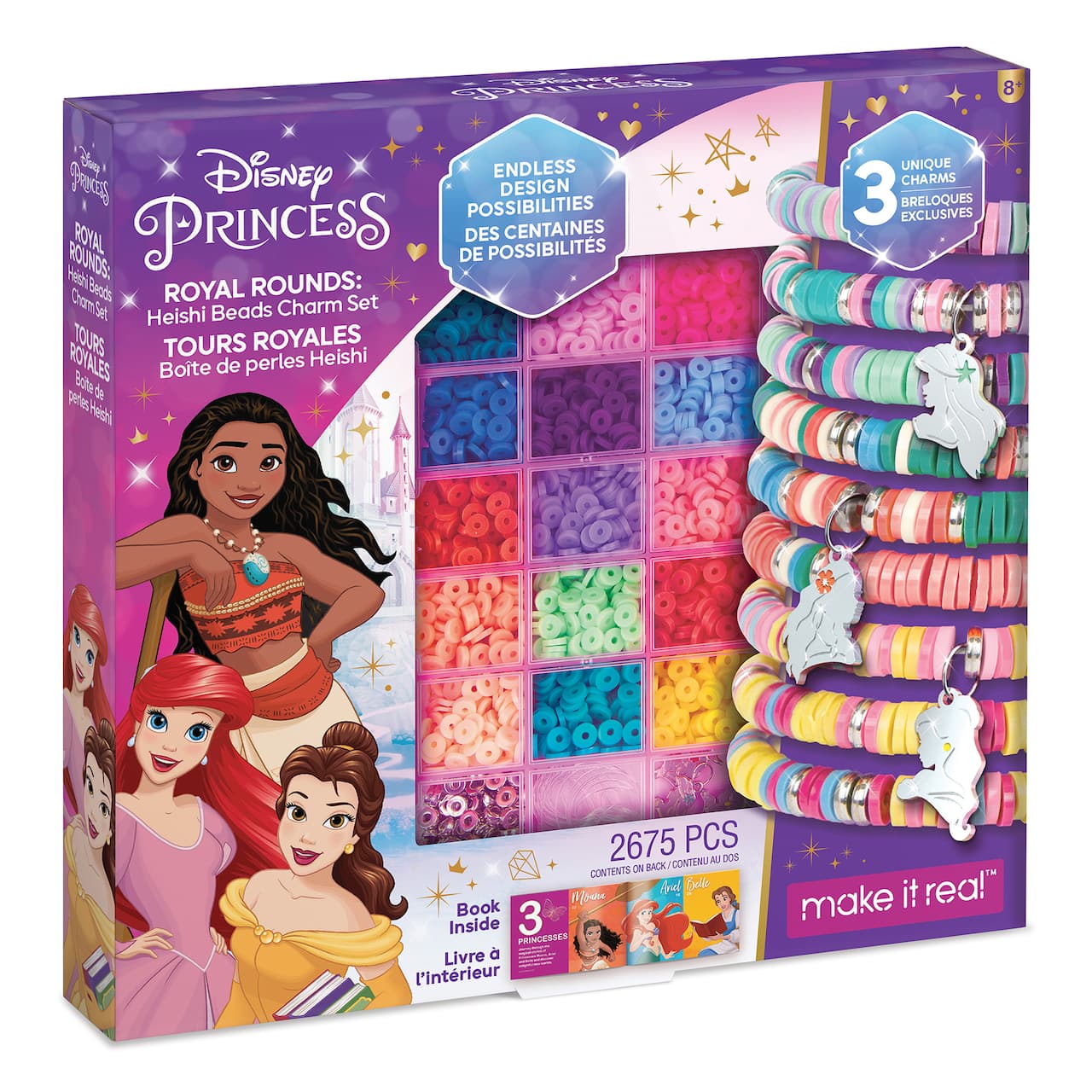Make It Real Disney Princess Royal Rounds Heishi Beads Bracelet Activity Kit